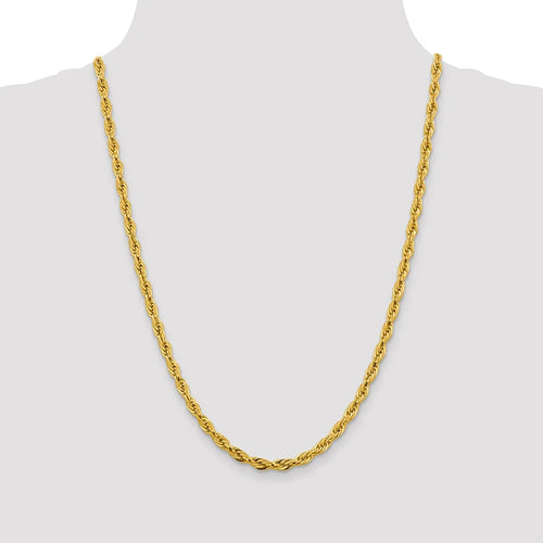 14kt Yellow Gold 24 inch Rope Chain with Lobster Clasp F514