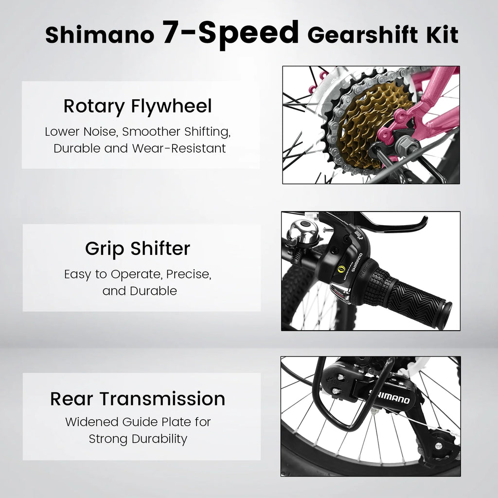 20" Carbon Steel 7-Speed Kids Mountain Bike F66447