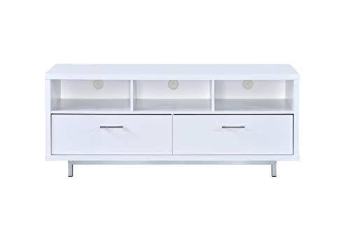 2-Drawer TV Console with 3 Storage Compartments White I9671
