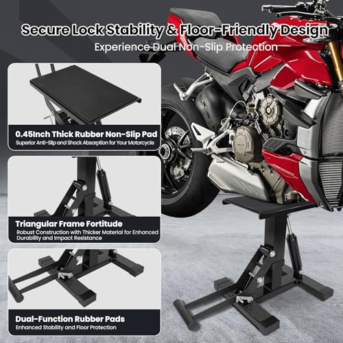 Heavy Duty Steel Hydraulic Motorcycle Jack Lift Stand 400 lbs Capacity I19858