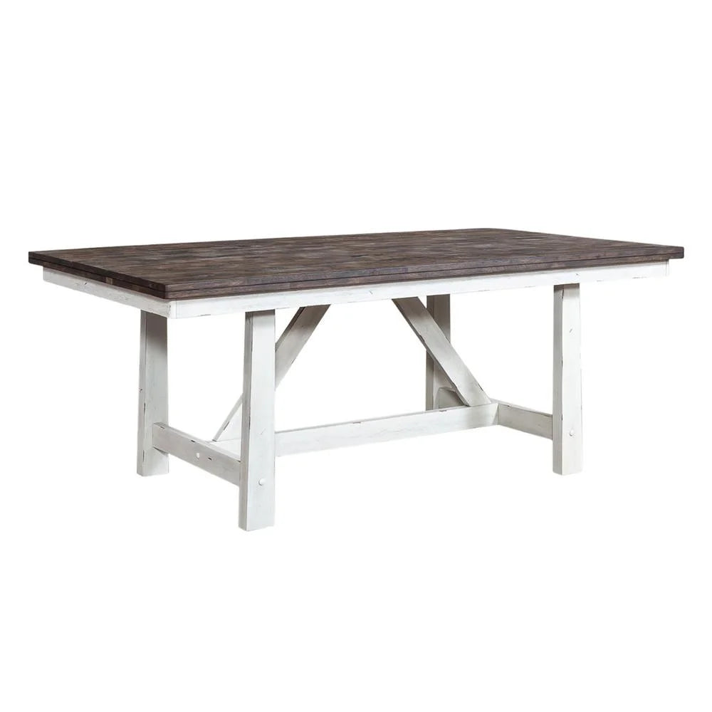 White Rubberwood Trestle Table Z8484