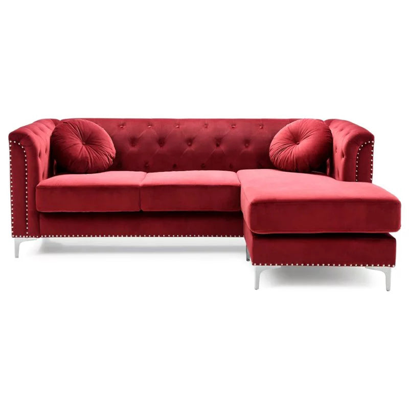 Velvet Sofa Chaise and Loveseat 2-Piece Set A144690