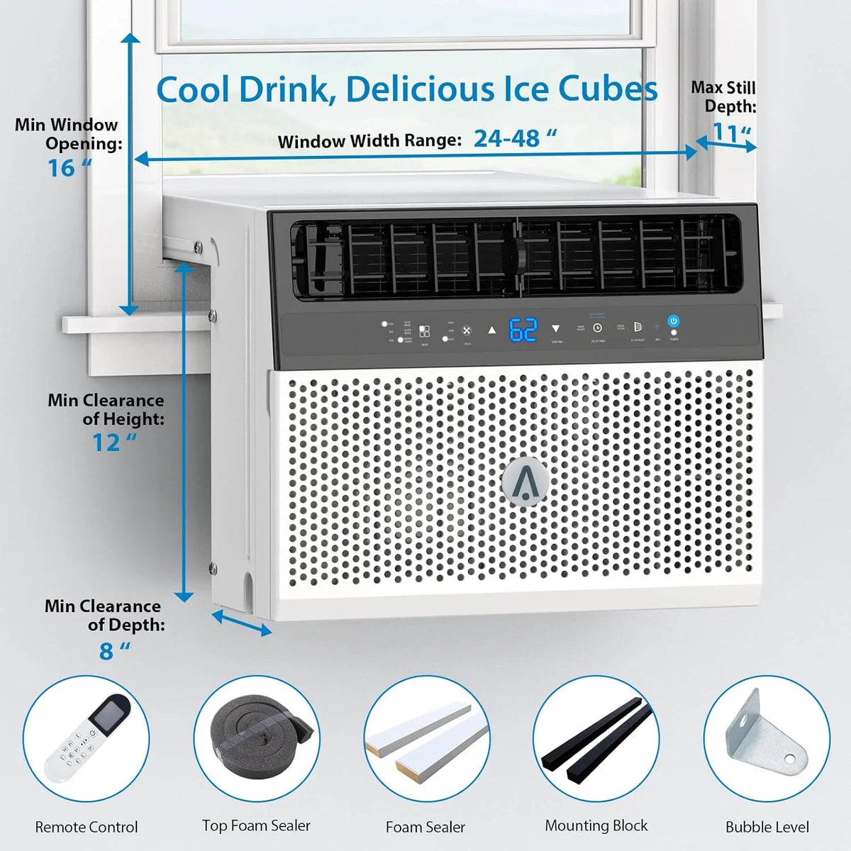 8000 BTU Window Air Conditioner with Remote Control C4840