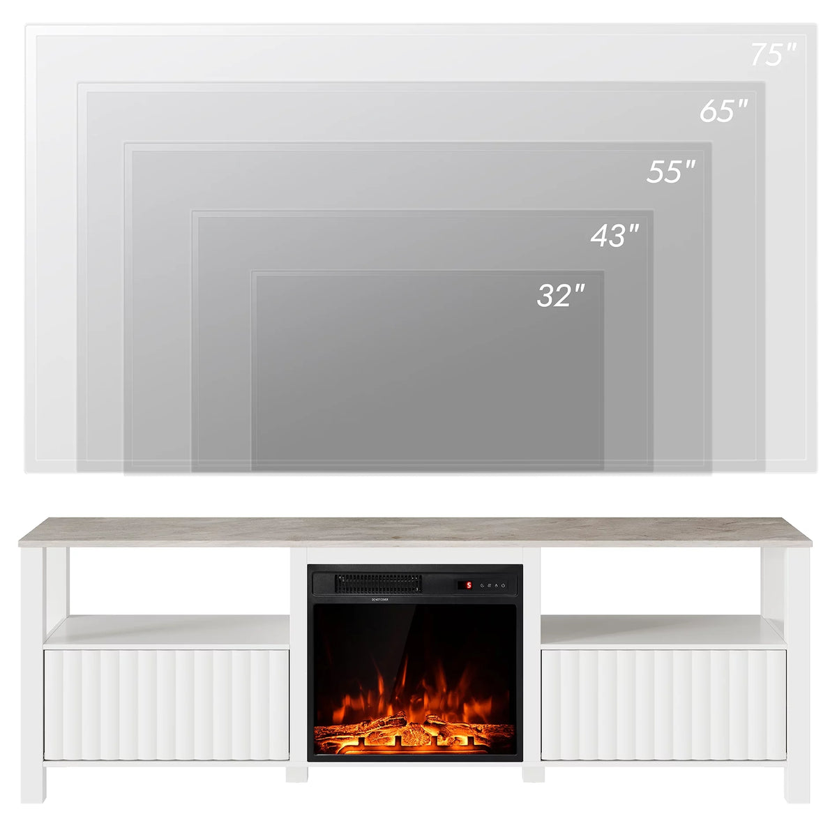 White Fireplace TV Stand up to 80 Inch H44452