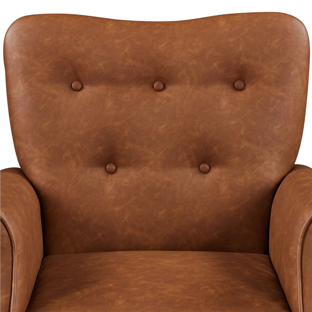 Set of 2 Brown Faux Leather Accent Chair R373