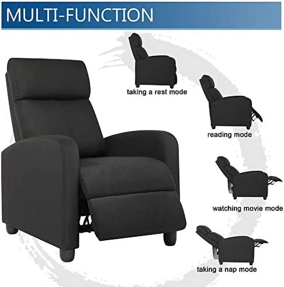 Small Fabric Adjustable Single Recliner Sofa P829317