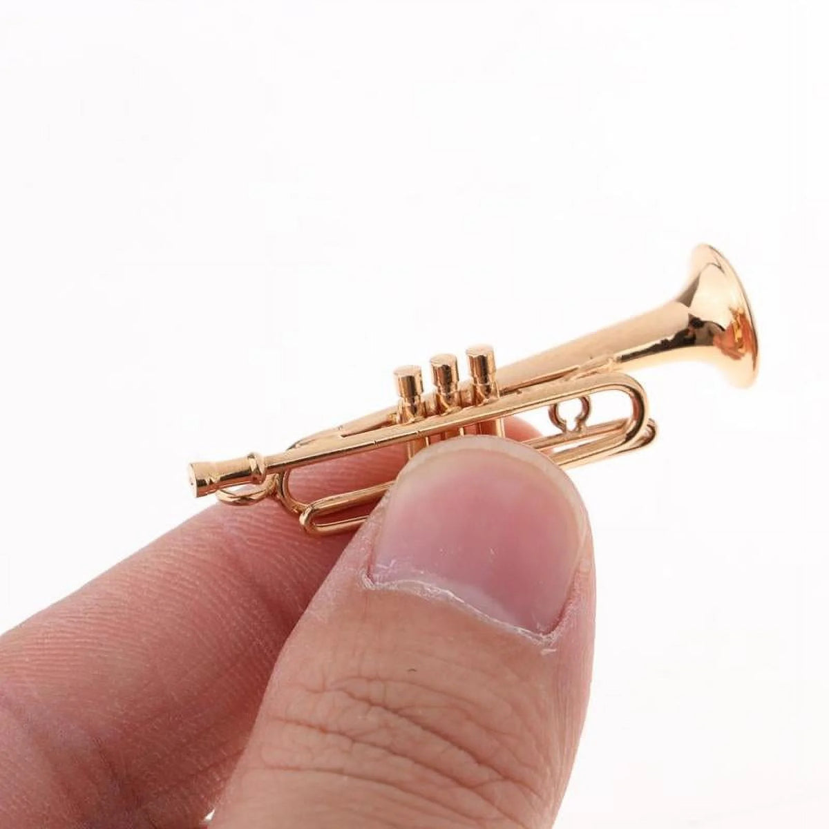 Metal Golden Trumpet Dollhouse Musical Instruments Set M273