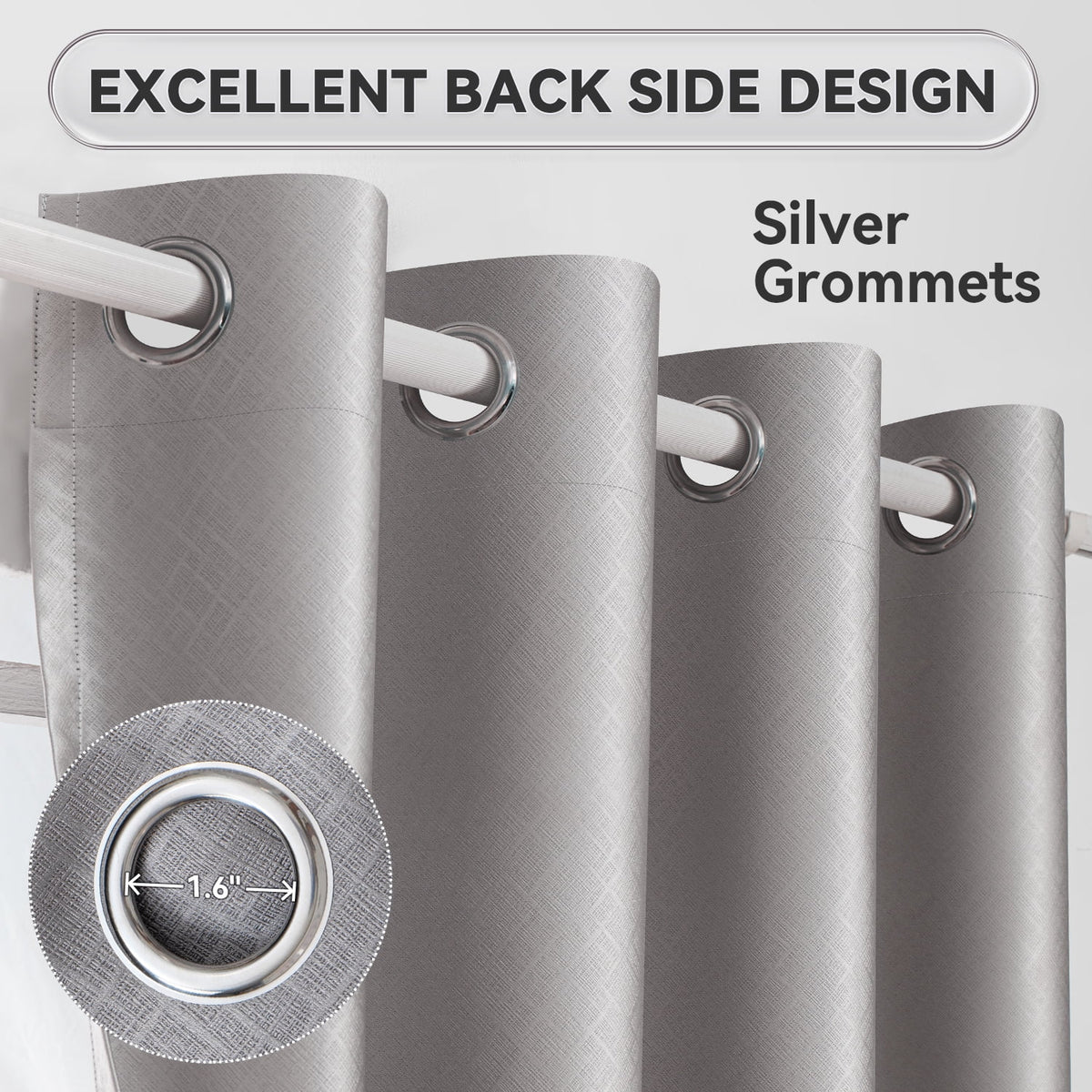 Silver Grommet Blackout Curtain Single Panel 52x95 inch W47434
