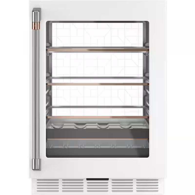 24 in. 14-Bottle Wine and 126-Can Beverage Cooler in Matte White U22125