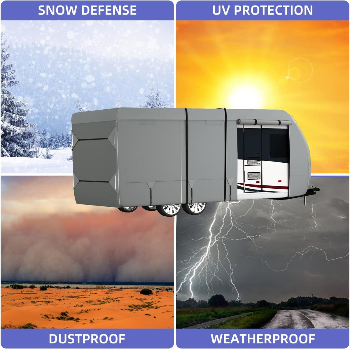 7 Layers Windproof Travel Trailer Cover with Tongue Jack Cover D676901