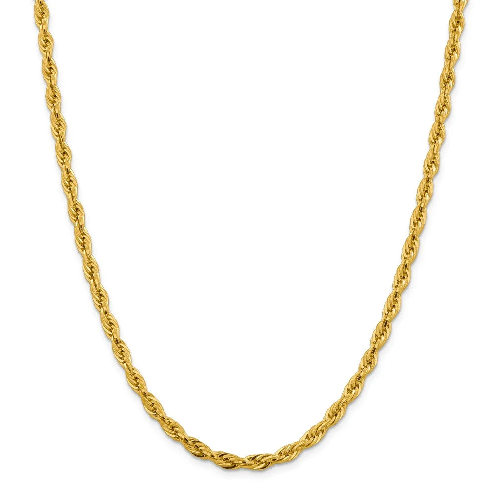 14kt Yellow Gold 24 inch Rope Chain with Lobster Clasp F514