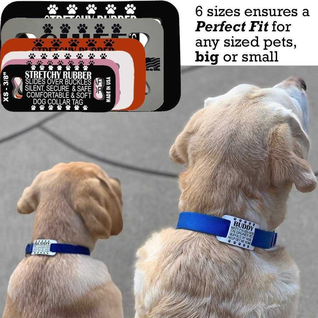 Silent Slide On Silicone Rubber Dog Collar Tag L9374