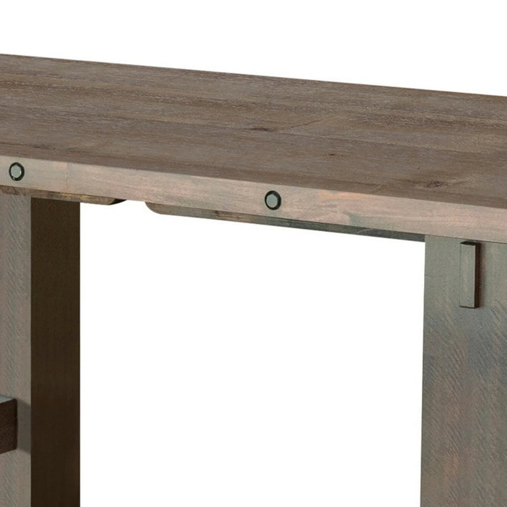 86-121 in. Brown Dining Table with 2 Extension Leaves H157170
