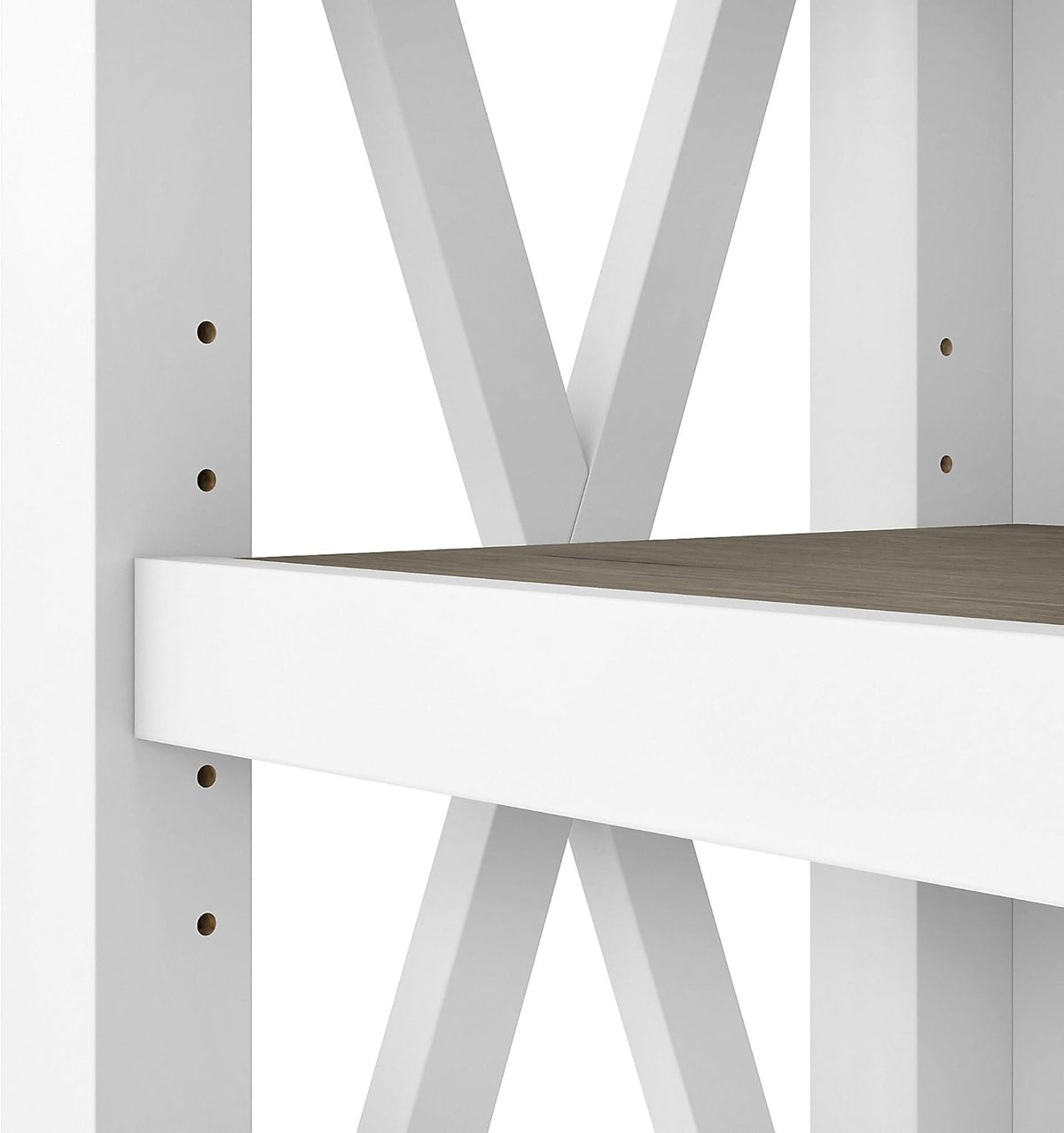 Pure White and Shiplap Gray 5 Shelf Bookcase Set Q57850