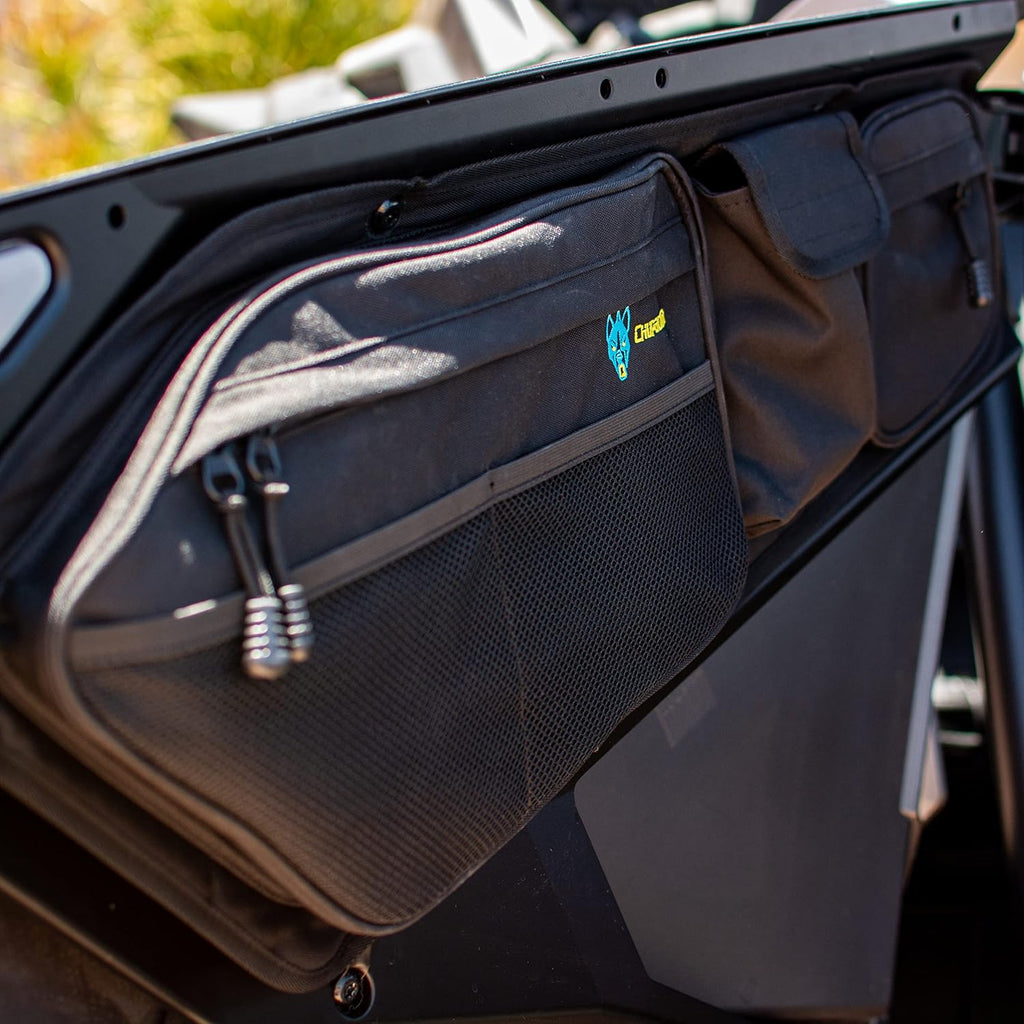 Front Left and Front Right Door Bags with Removable Knee Cushion A930094