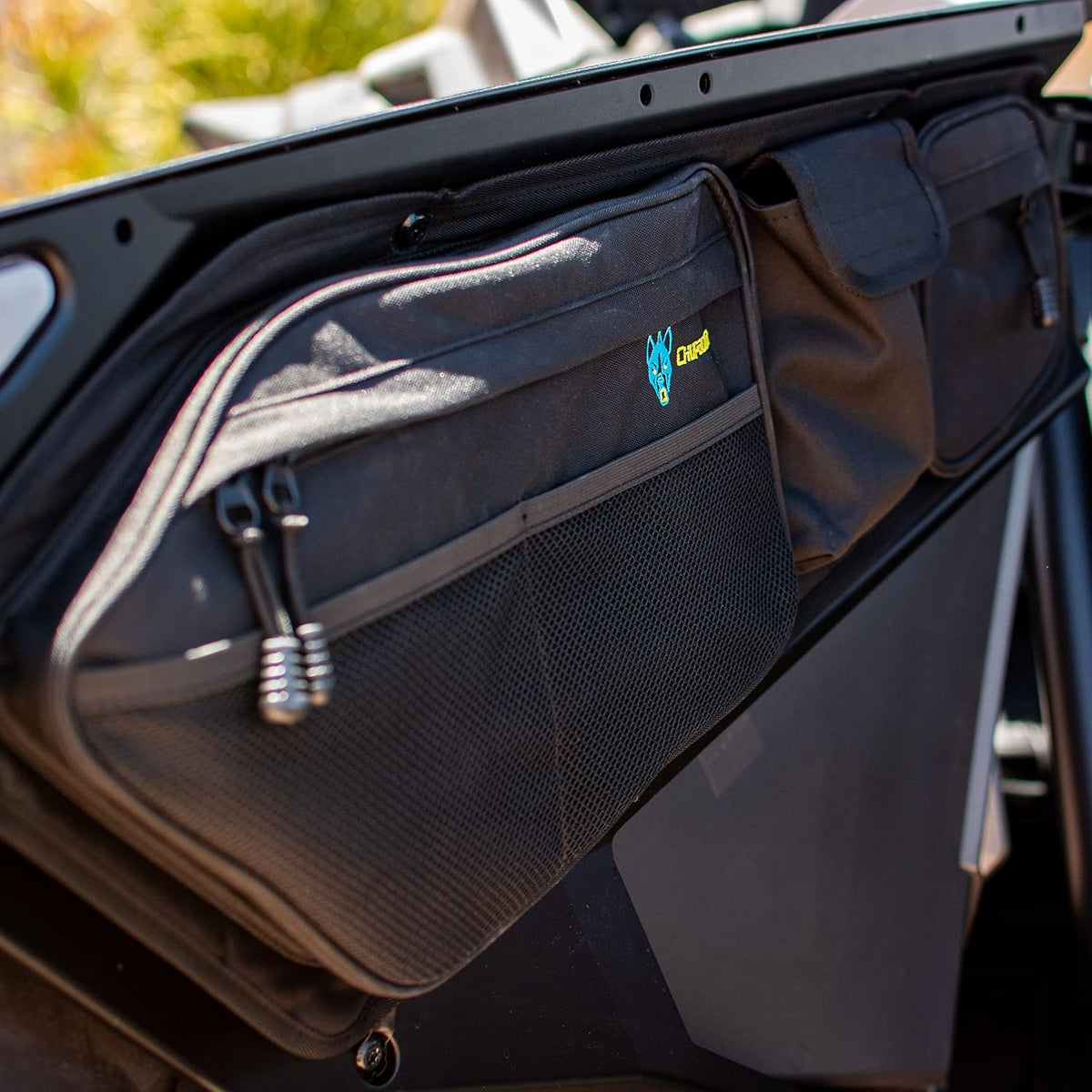 Front Left and Front Right Door Bags with Removable Knee Cushion A930094