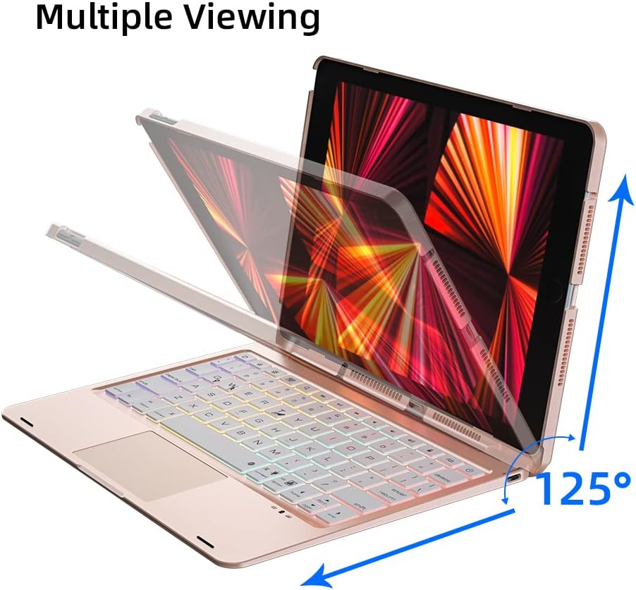 Keyboard Case for iPad Pro 12.9 inch with Trackpad, Detachable Bluetooth Keyboard Case I12258