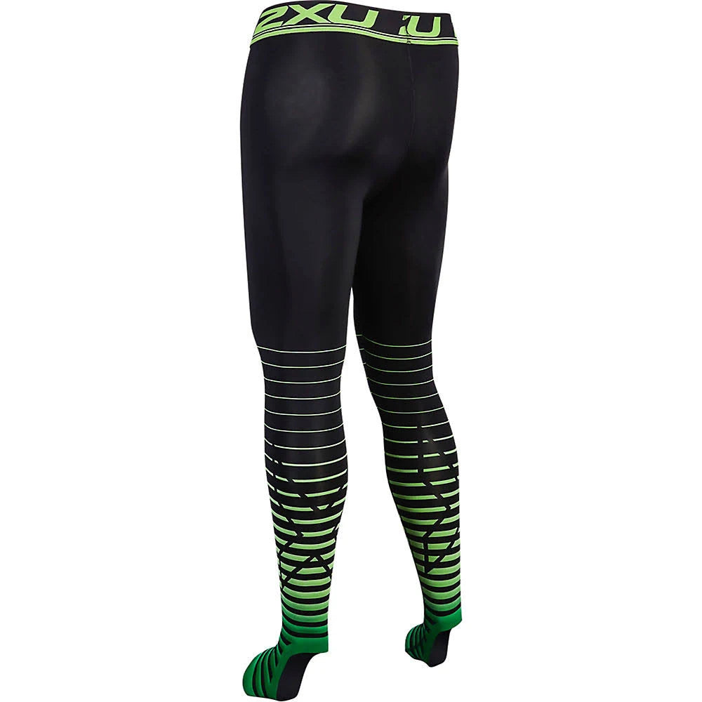 Black-Green XXL Compression Tights W4316