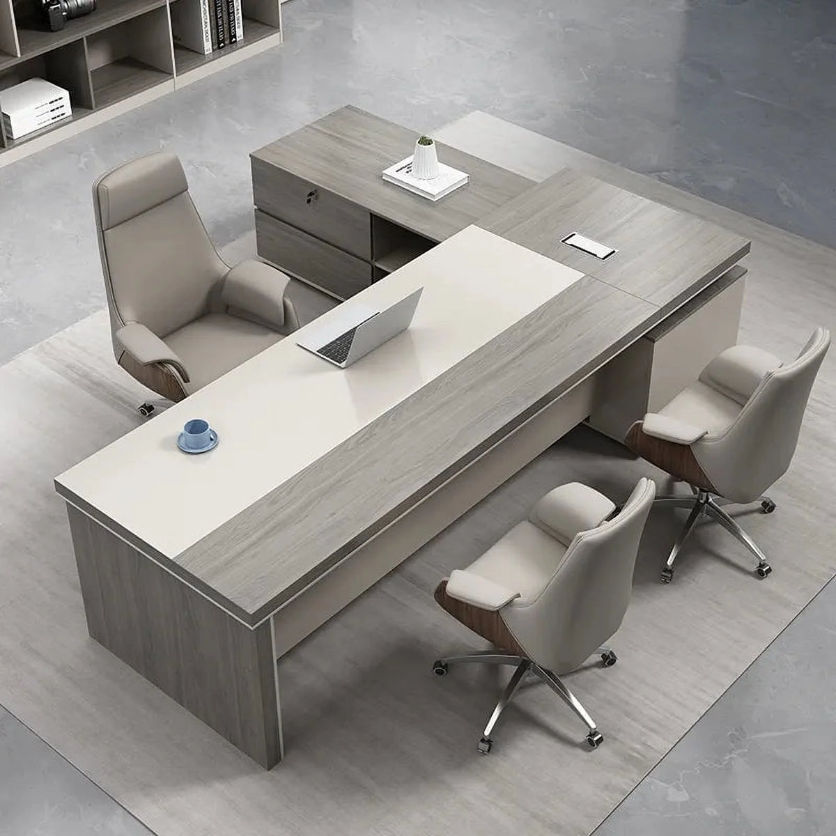 L Shape Computer Desk Table Melamine P481960