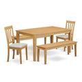 Oak Dining Table & 2 Chairs & 2 Benches R77129
