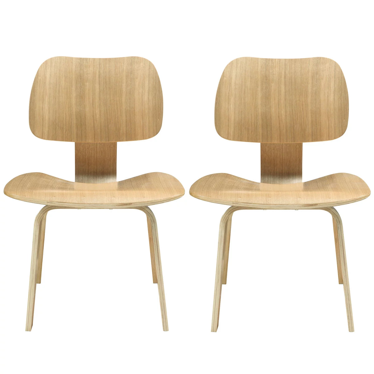 Wood Dining Chairs Set of Two Natural L396