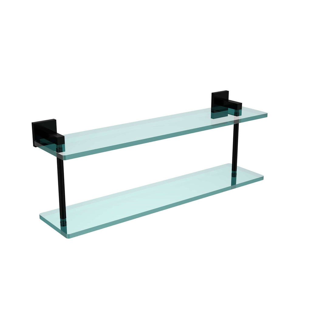 22 inch Two Tiered Glass Shelf Oil Rubbed Bronze T982587