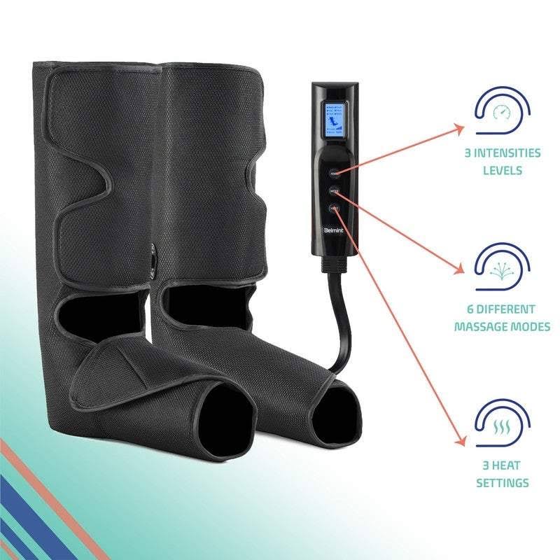Leg and Foot Air Compression Massager with Heat and 6 Modes J98995