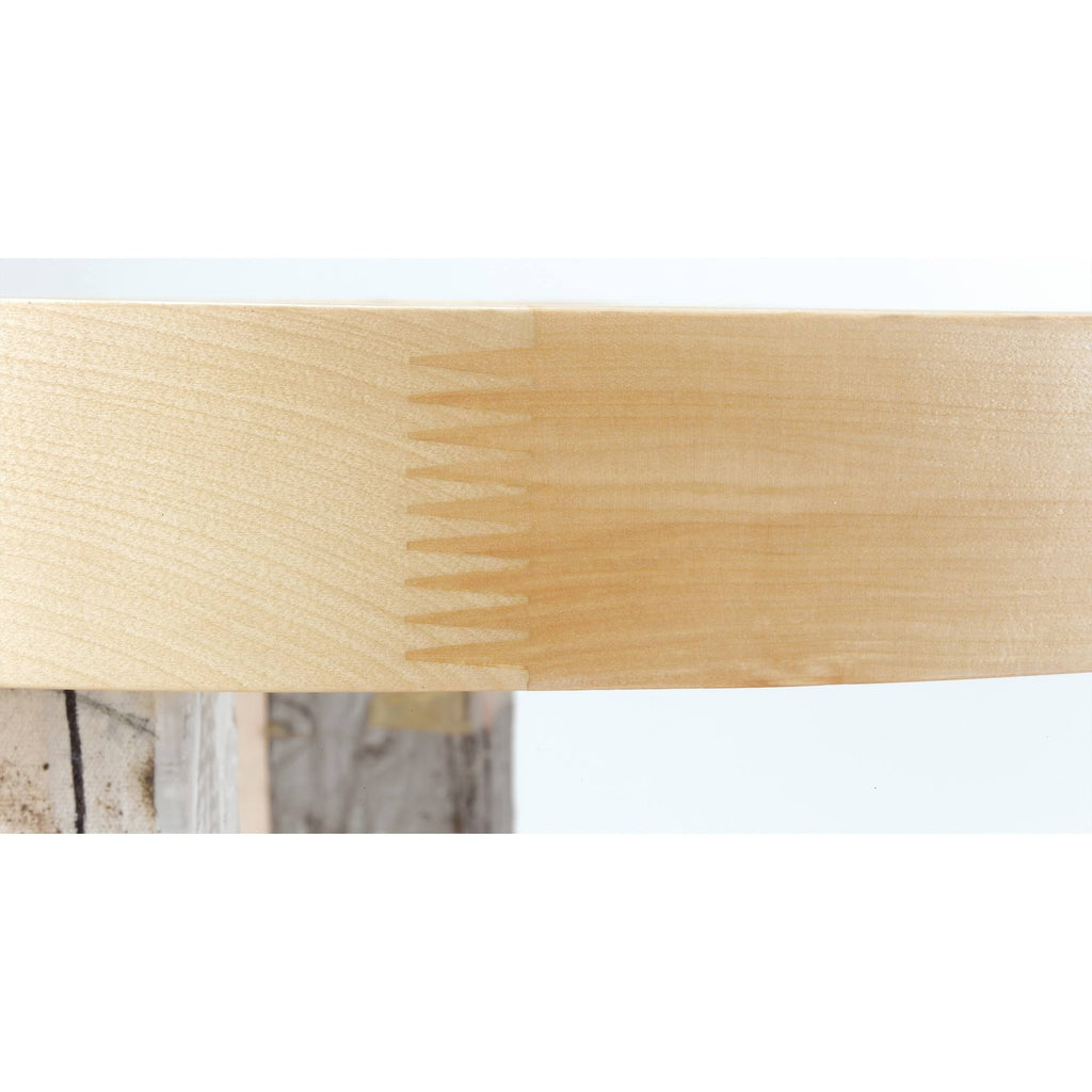 35x22 Natural Wood 2 Shelf Half-Moon Lazy Susan N129