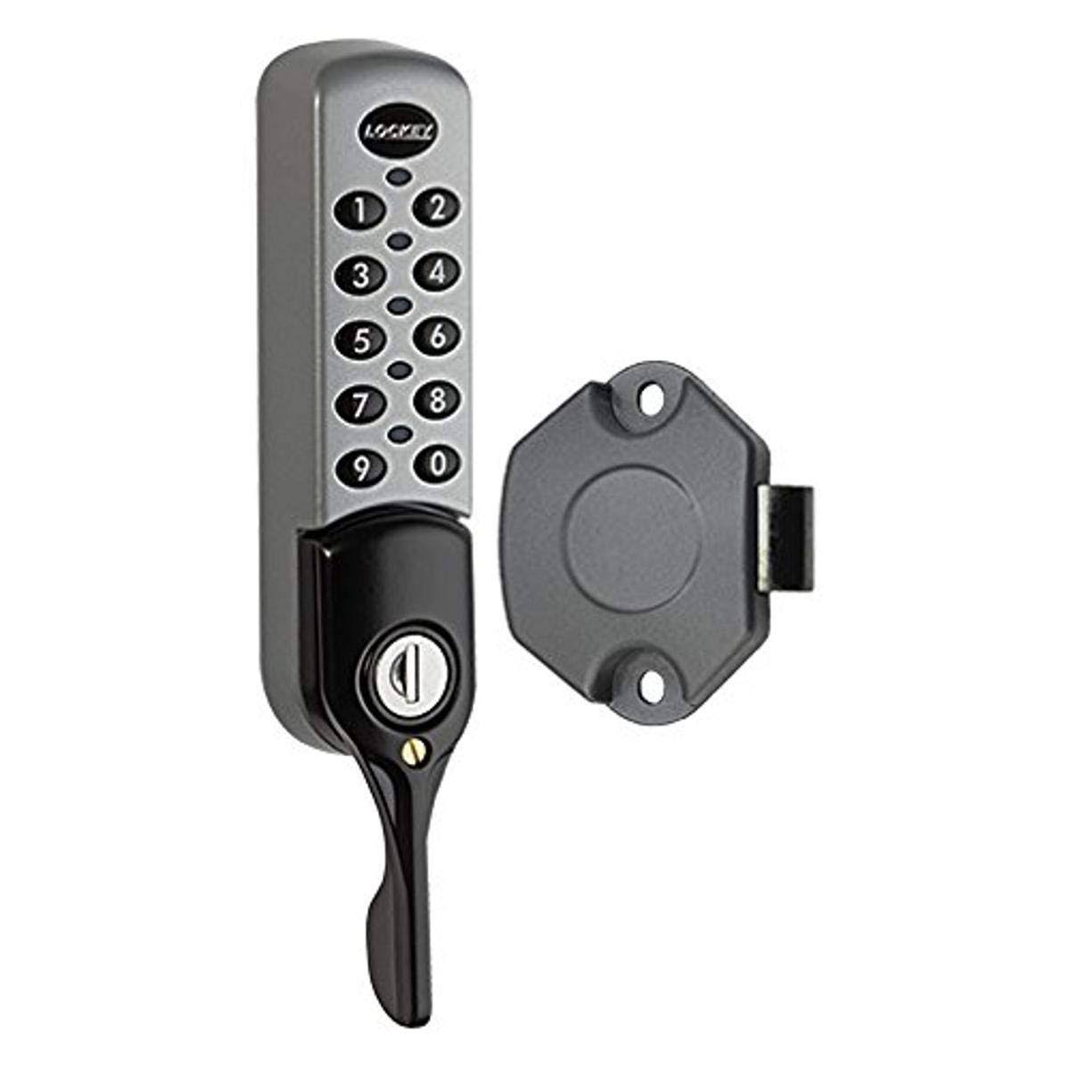 Electronic Cabinet & Locker Lock with Lever Handle with Slam Latch Vertical - Silver L59592