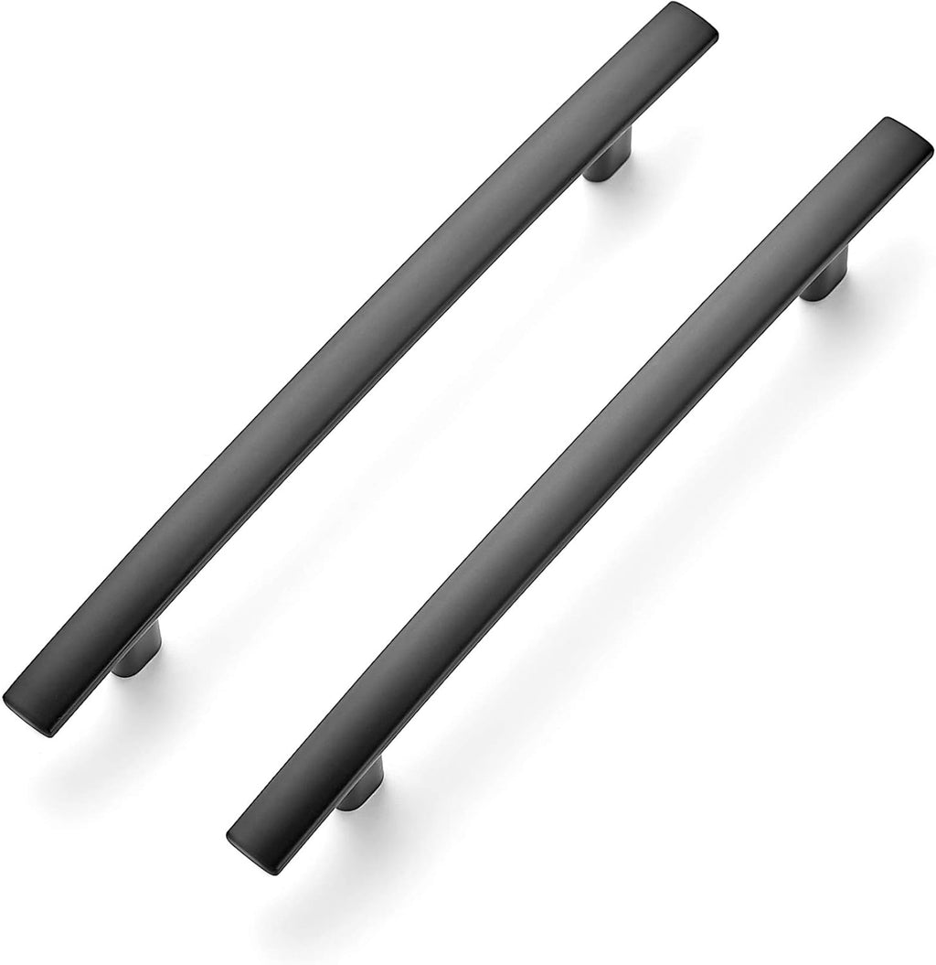 Matte Black Curved Cabinet Pulls, 7.25” Length, 5” Hole Center, Pack of 2 A612474