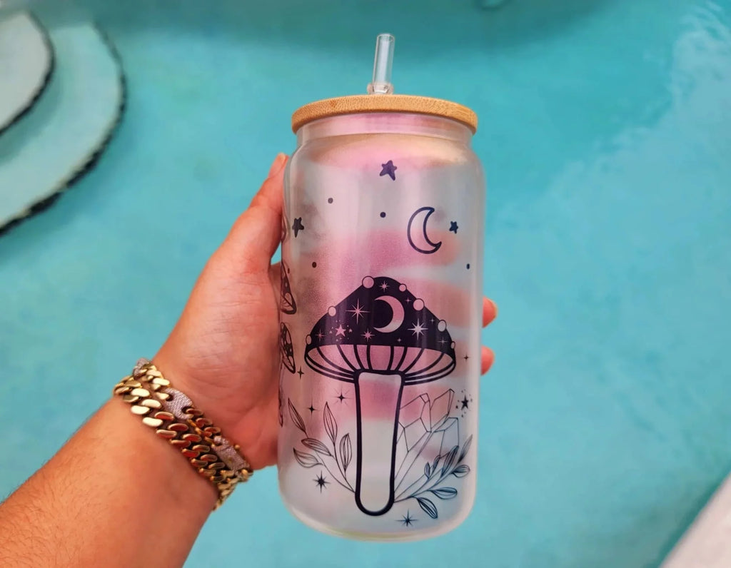 16 oz Mushroom Beer Can Glass T87356