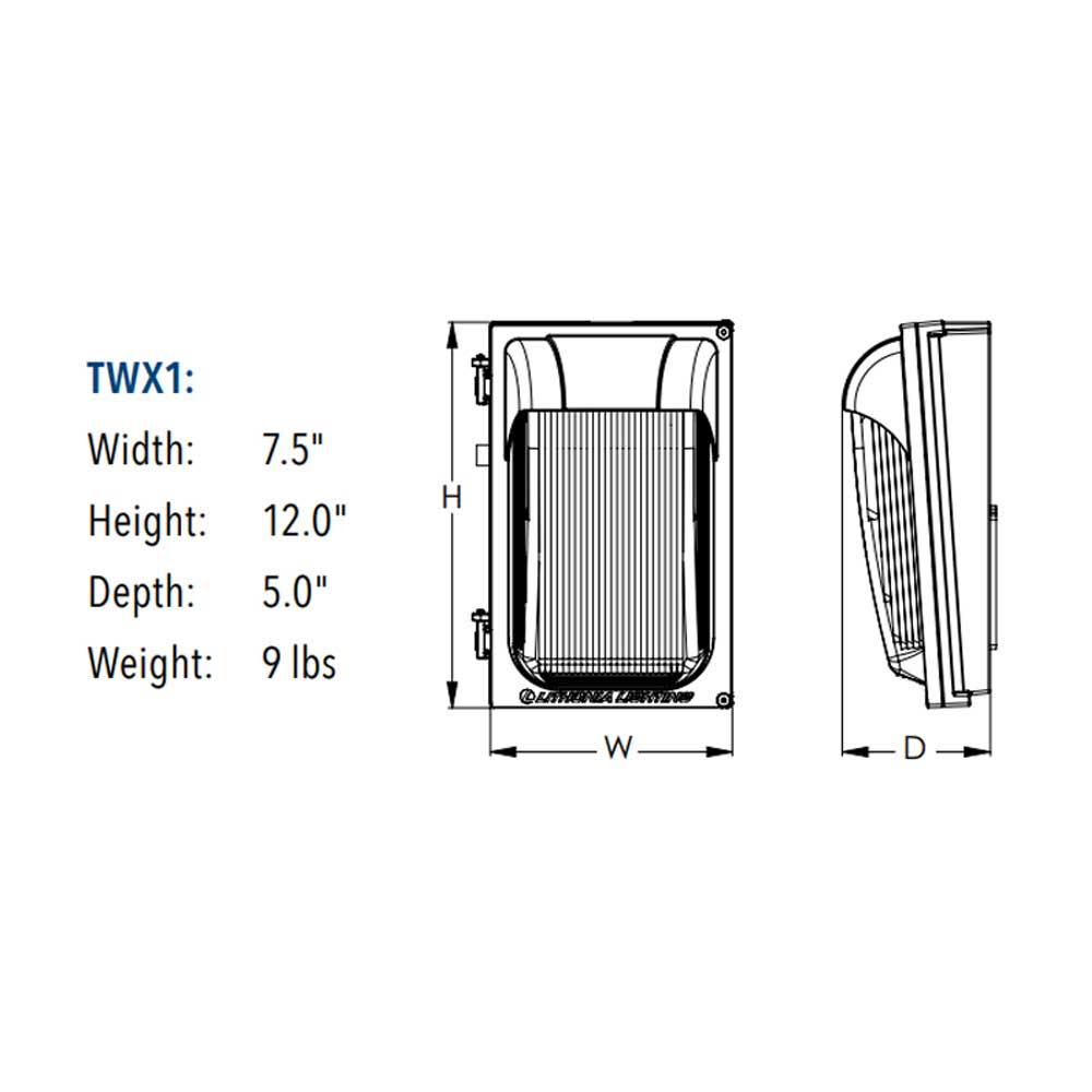 LED Wall Pack 22 Watt 5000K Photocell U23551