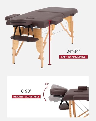 Portable Adjustable 2 Folding Massage Table K590215