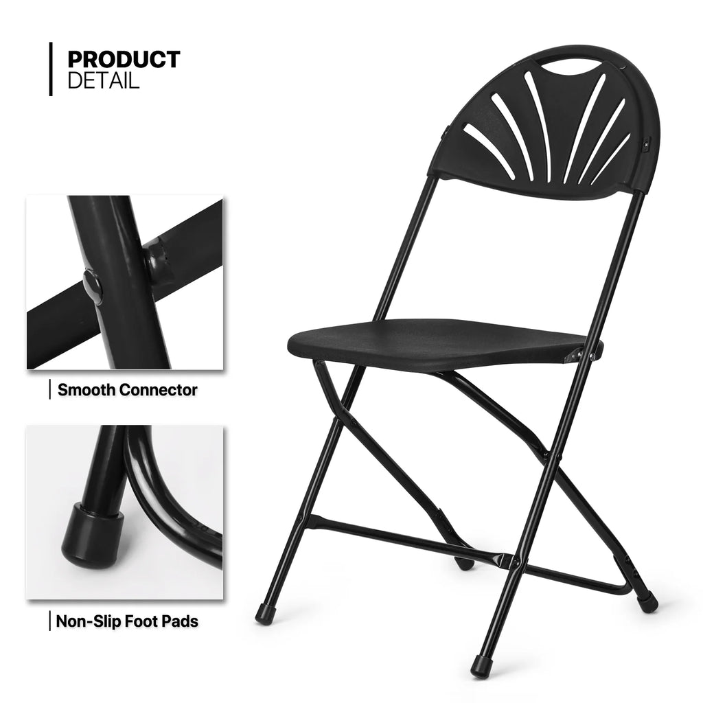 11 Pieces 4.5 Ft White Round Foldable Plastic Table and Chair Set Y276089