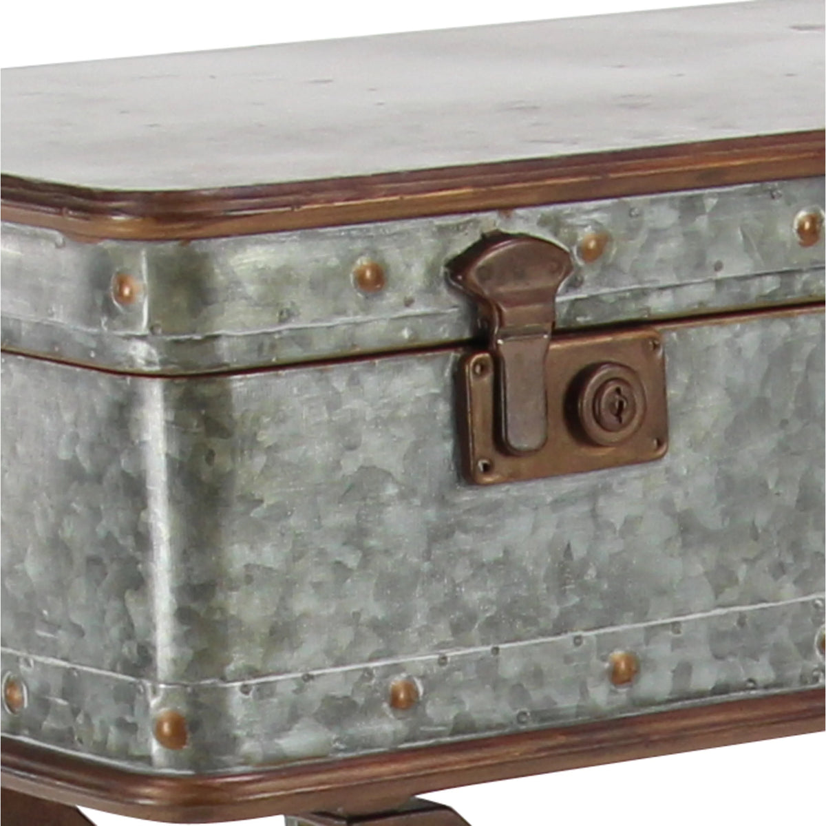 32" x 32" Gray Metal Accent Table V49649