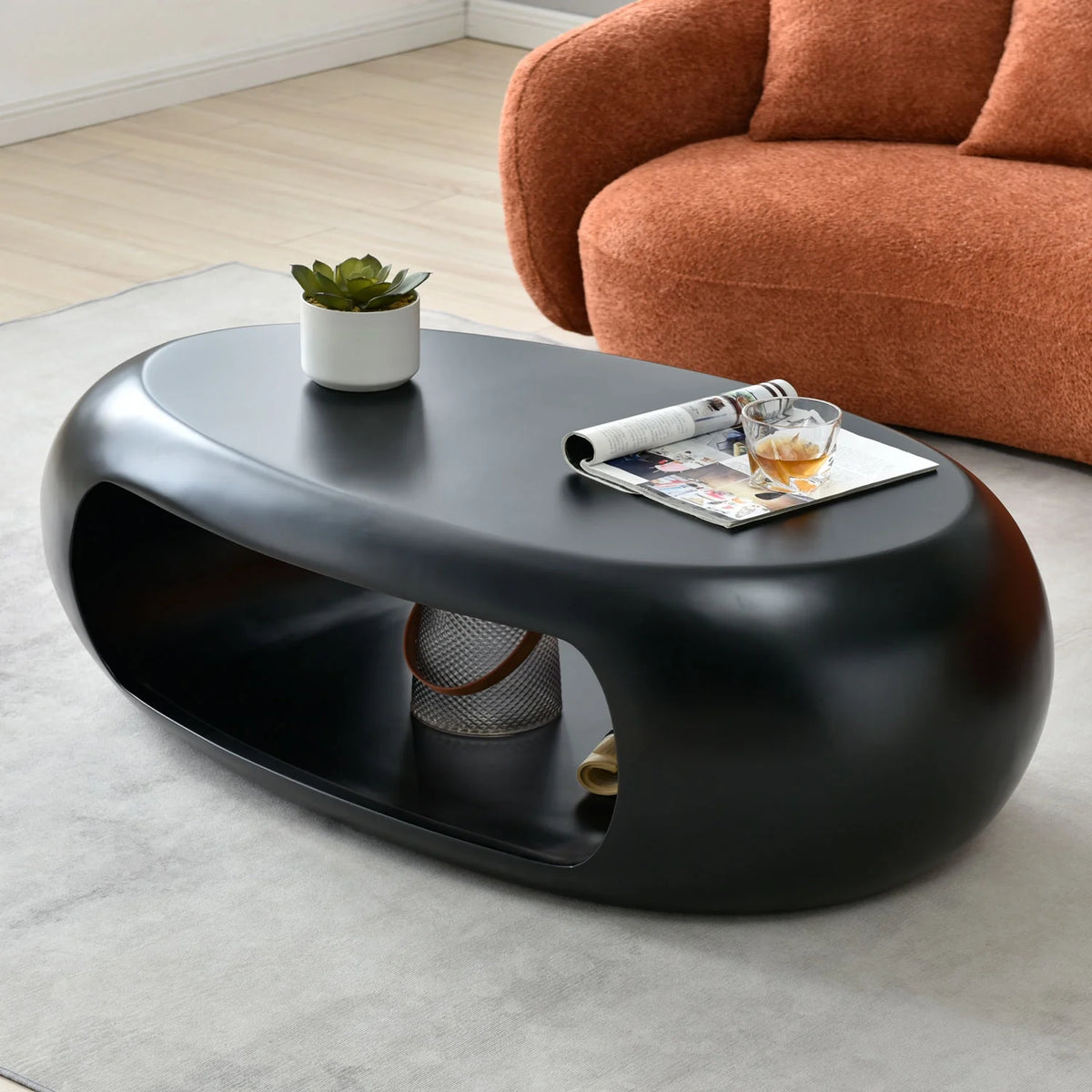 Modern Oval Fiberglass Coffee Table I573