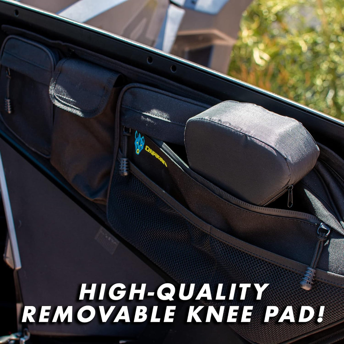Front Left and Front Right Door Bags with Removable Knee Cushion A930094