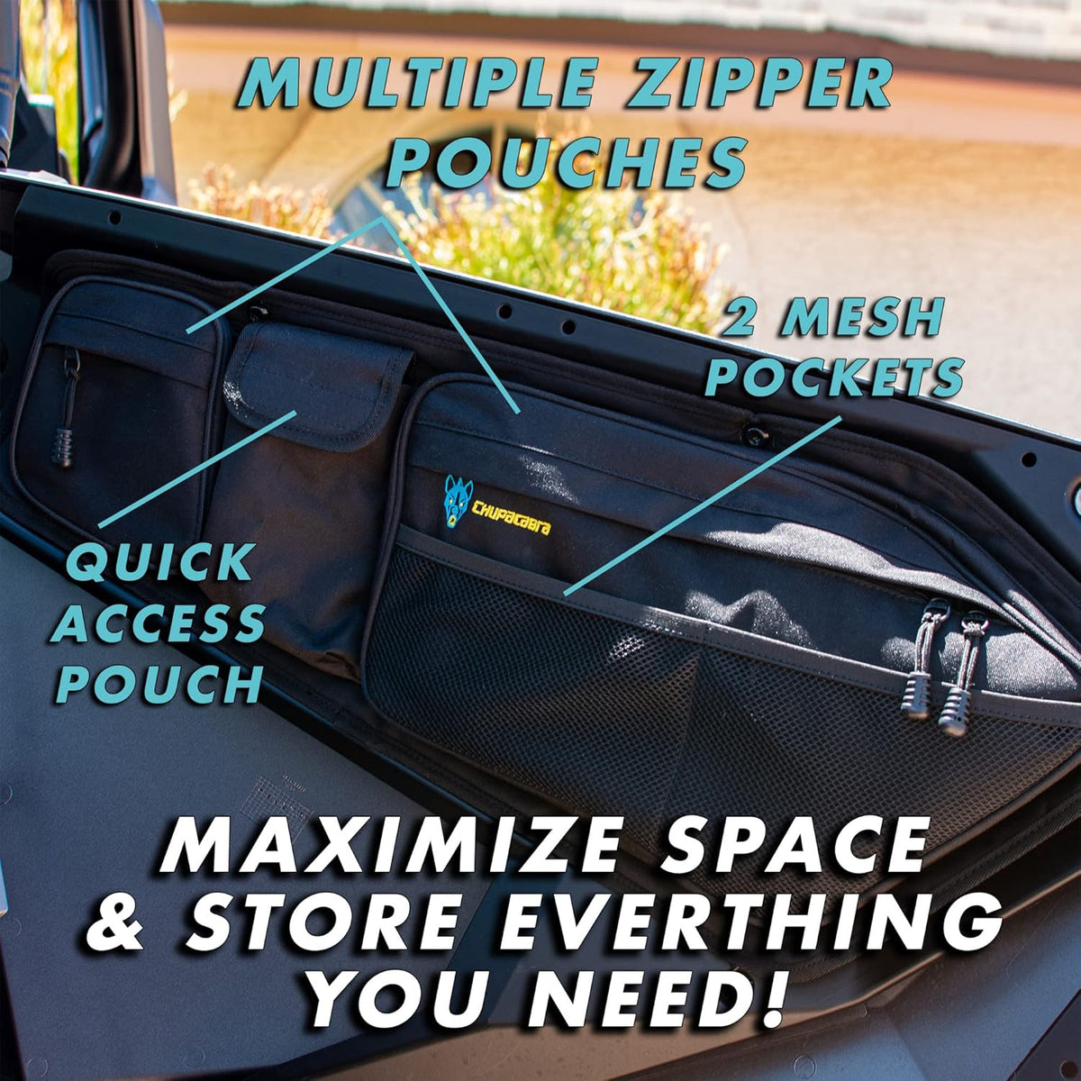 Front Left and Front Right Door Bags with Removable Knee Cushion A930094