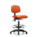 Orange Drafting Chair with Casters X115