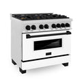36 in. 6 Burner Dual Fuel Range in Stainless Steel, White Matte and Matte Black L748463