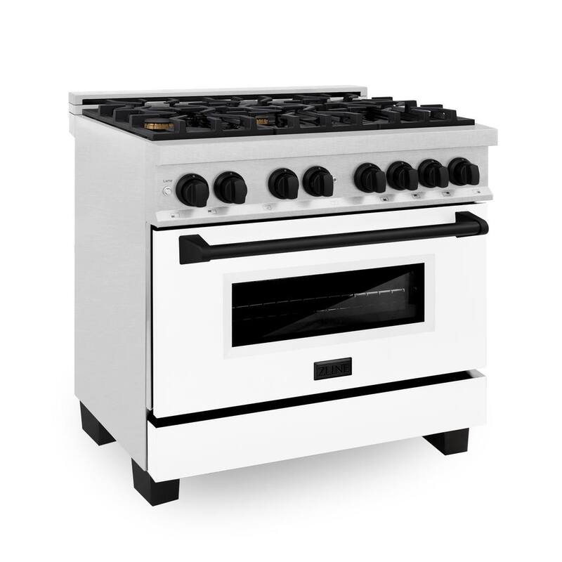 36 in. 6 Burner Dual Fuel Range in Stainless Steel, White Matte and Matte Black L748463