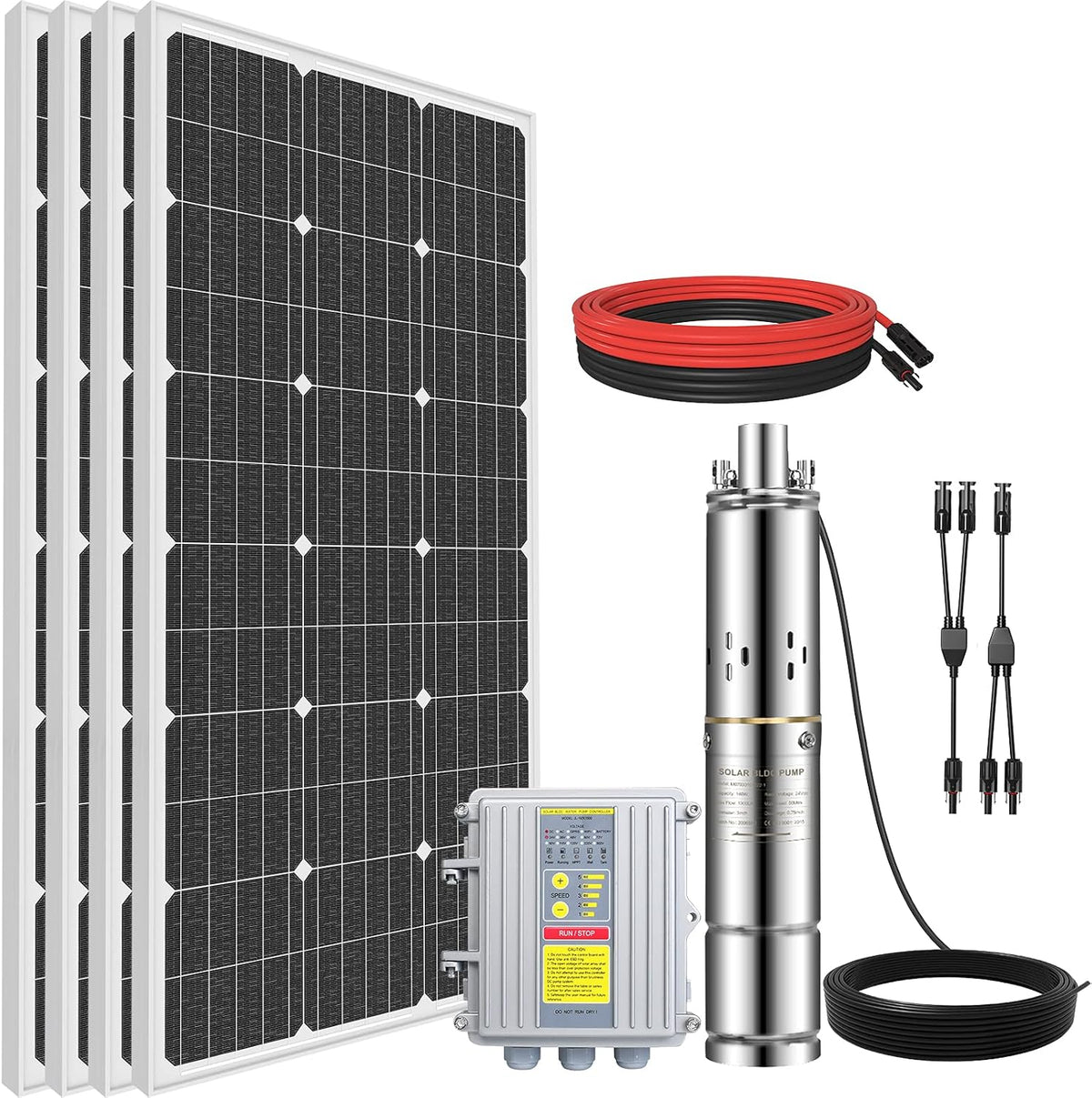 24V 400W Submersible Solar Well Pump Kit with 16ft Cable C8105