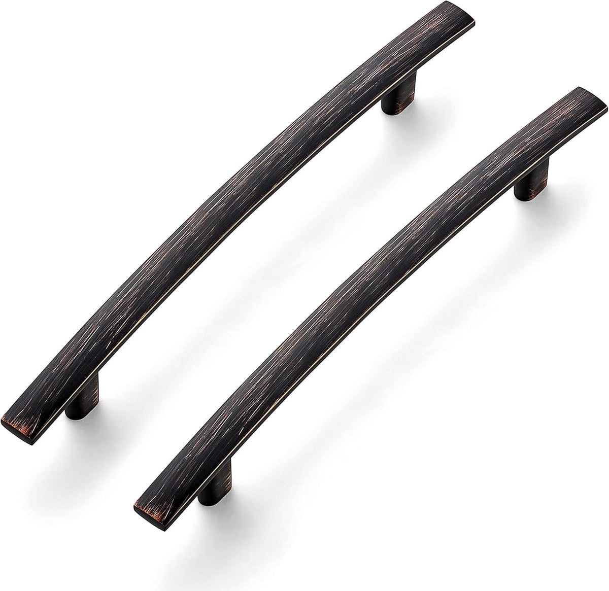 Matte Black Curved Cabinet Pulls, 7.25” Length, 5” Hole Center, Pack of 2 A612474