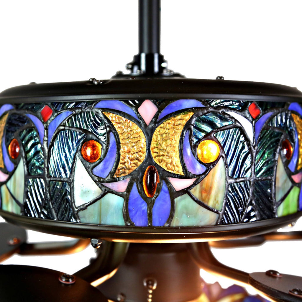 Blue Stained Glass Ceiling Fan Z46797