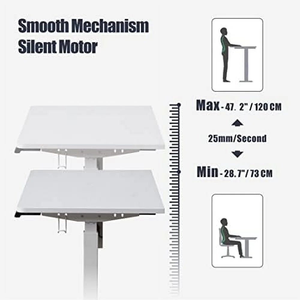 Electric Height Adjustable Standing Desk 55" Grey Oak N95354