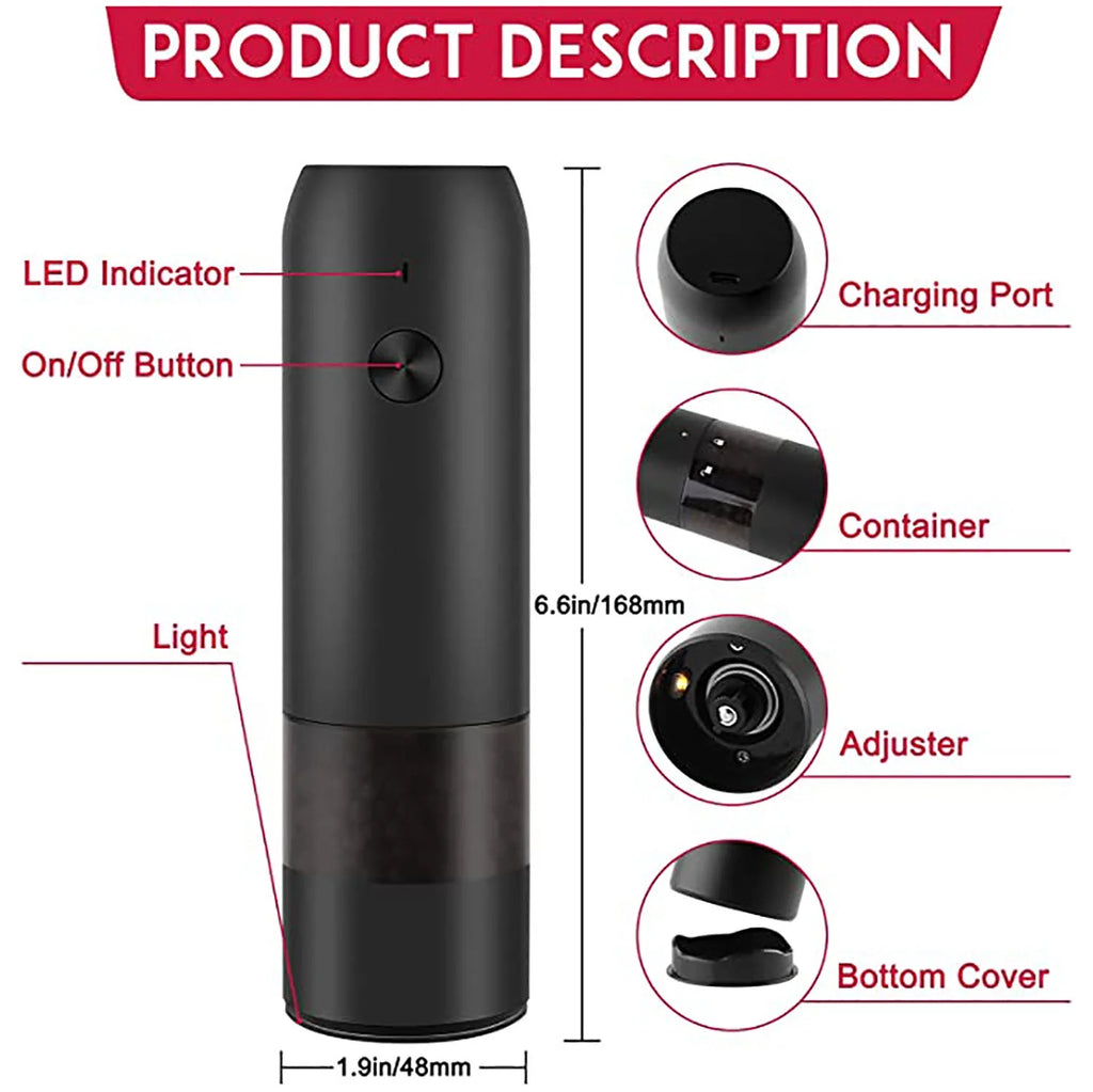Black Automatic Spice Grinder Y8177