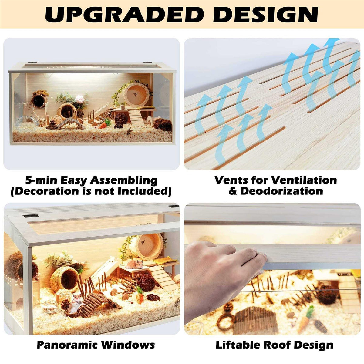 Wooden Hamster Cage with Acrylic Sheets P949